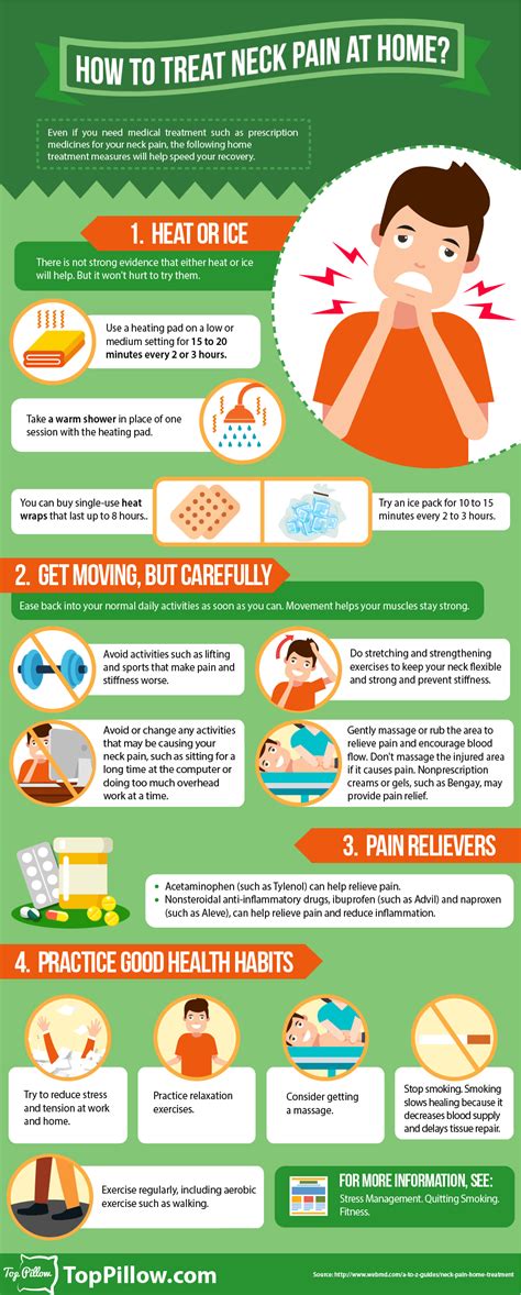 Simple Ways To Ease Neck Pain At Home Infographic