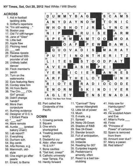 The New York Times Crossword In Gothic 102012 — Puttin On The Ritz