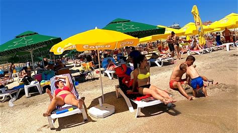 K Romania Constanta Plaja Mamaia Black Sea Vacation In July Summer Fun Walk On The Beach