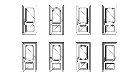 2d Drawing Of Door Elevation In Autocad Software Cadbull