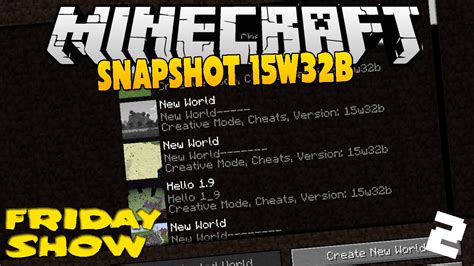 Minecraft Friday Show 2 Neuer Snapshot 15w32b Thumbnails Für