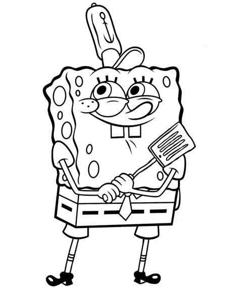Happy Spongebob Printable Coloring Page Download Print Or Color