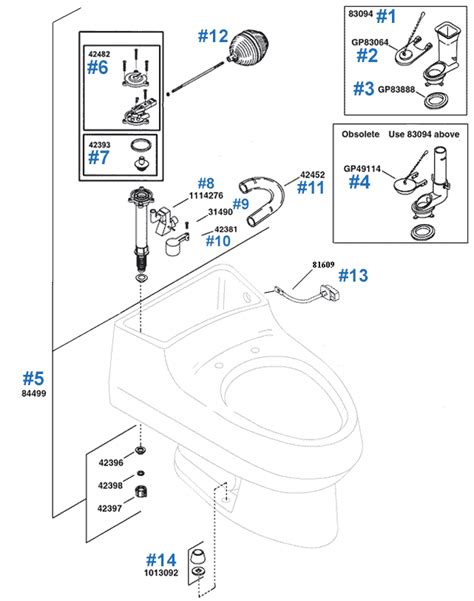 Kohler San Raphael Series Toilet Repair Parts And Schematics