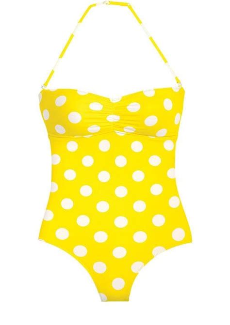 Yellow Polka Dot Bikini Well Onepiece Yellow Polka Dot Bikini
