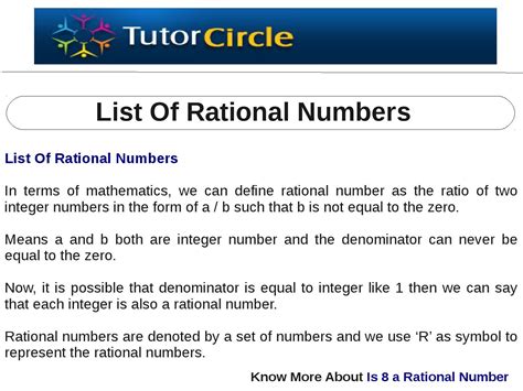 List Of Rational Numbers By Tutorcircle Team Issuu