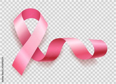 Vecteur Stock Breast Cancer Ribbon Symbol Vector Realistic Pink Ribbon