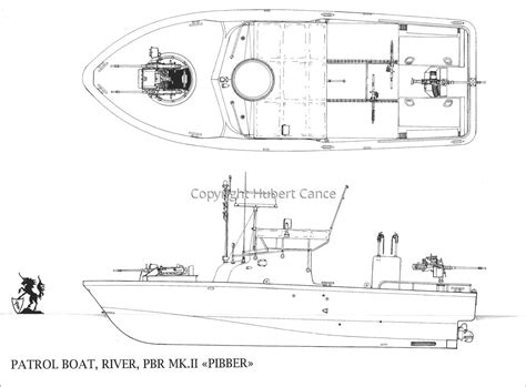 Drawing Patrol Boat River Pbr Mkii Pibber Original Art By