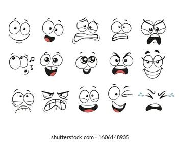 Cartoon Facial Expressions Set Cartoon Faces Vector De Stock Libre De