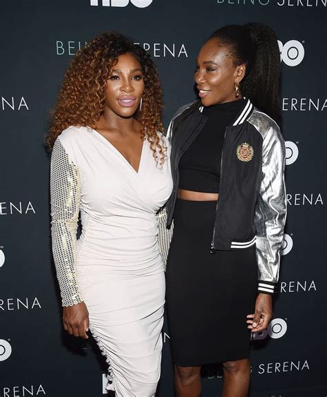 sister sister tennis player serena williams poses with venus williams and swipe left models