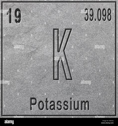 Elemento Químico De Potasio Signo Con Número Atómico Y Peso Atómico