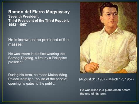 She's known to bring back democracy in the country through a peaceful revolution known in world history as edsa revolution. Presidents of the third republic