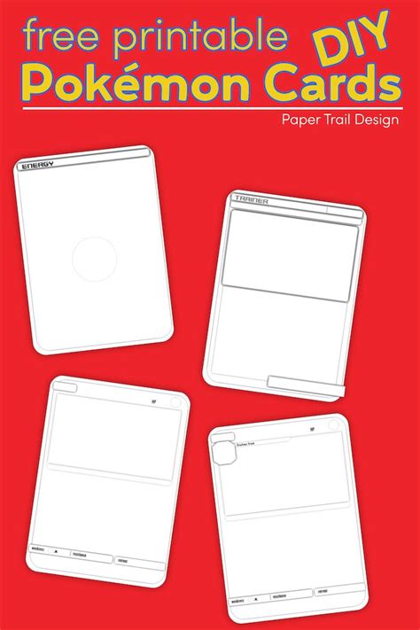 Poku00e9mon Card Template Free Printable Paper Trail Design Diy