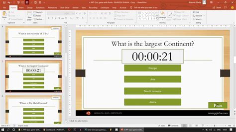 Powerpoint Quiz Game With Timer Using Vba Free Template