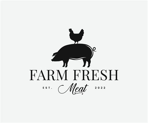 Farm Fresh Logo Pig And Chicken Farm Logo Design Template 16645933