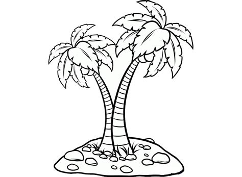 Sketsa Gambar Pohon Kelapa Lukisan Bunga Imagesee