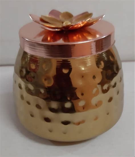 Copper Plated Dry Fruits Round Jar For Home Shape Circular At Rs 150