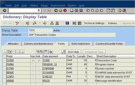 how to find out complete list of sap transaction codes