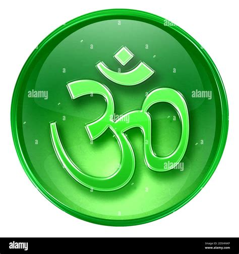 Om Symbol Icon Green Isolated On White Background Stock Photo Alamy