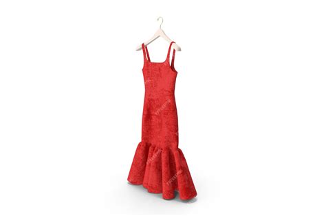 Premium Photo Red Dress On A Hanger On A White Background