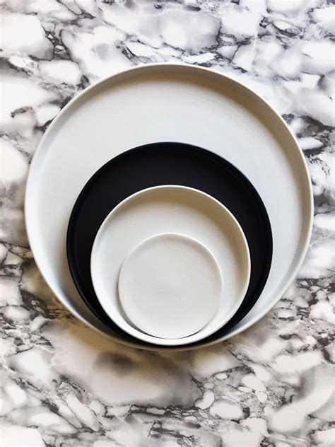 Handmade Stoneware Dinner Plate In Matte Black In Stock For Sale At