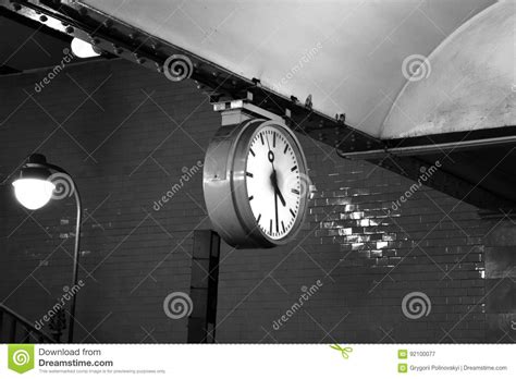 The Clock Stock Image Image Of Clock Station Blackandwhite 92100077