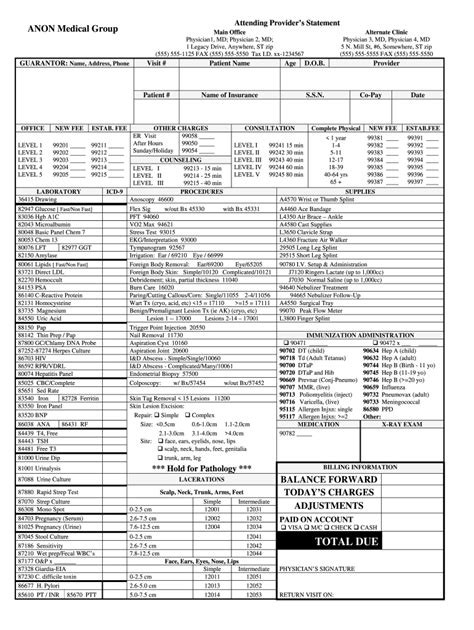 Therapy Superbill Template