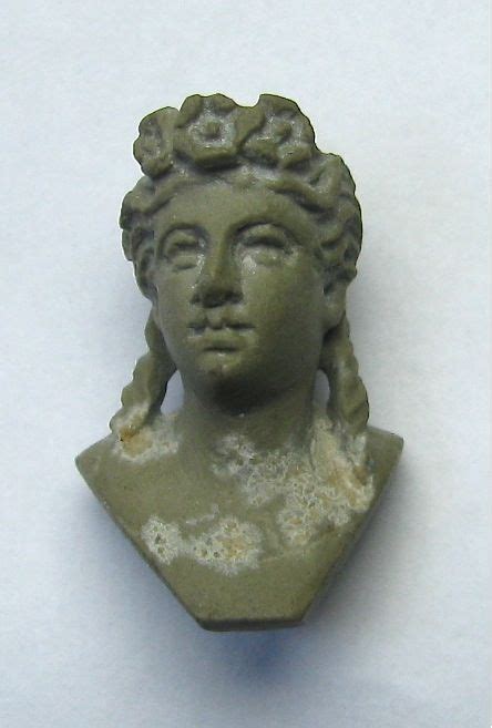 Antique Victorian Lava Stone Cameo Bust Goddess Flora Stick Pin From