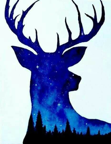 Deer Painting Space Painting Galaxy Painting Galaxy Art Space Art