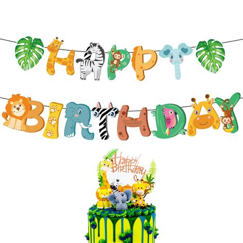 Buy Jungle Safari Party Banner Safari Animals Happy Birthday Banner