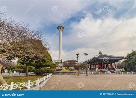 Busan South Korea Yongdusan Park And Busan Tower Stock Image Image