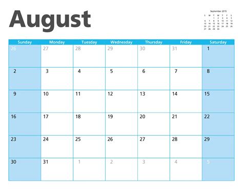 Kalender 2021/2022 mit kalenderwochen und den deutschen feiertagen. August 2015 Calendar Page Free Stock Photo - Public Domain ...