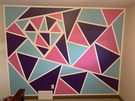 Triangle Wall Painting Pink Dina Emerson