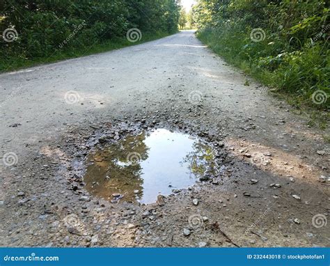 Water Puddle With Mud And Pebbles Or Rocks Stock Photo Image Of