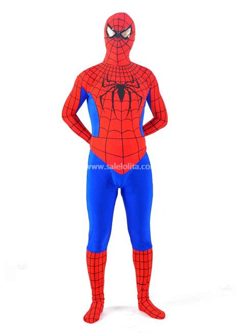 Blue And Red Spandex Spiderman Costume