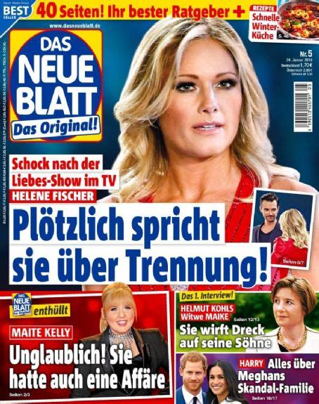 Helene Fischer Das Neue Blatt Magazine 24 January 2018 Cover Photo