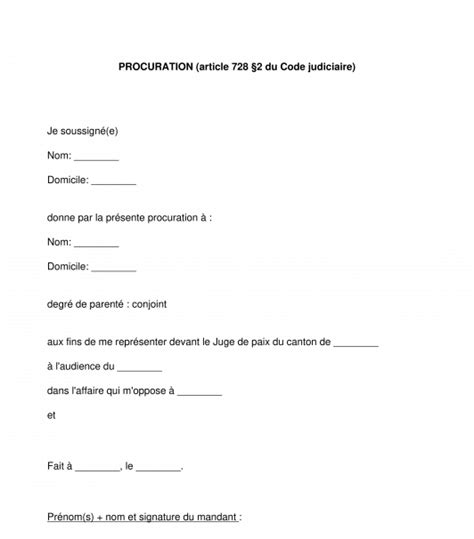 Procuration Mandat Mod Le Exemple Word Et Pdf