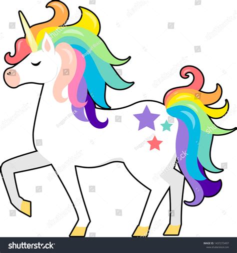 Cute Unicorn Rainbow Hair Vector Cartoon Stock Vector Royalty Free
