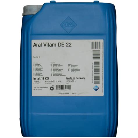 Aral Vitam De 22 20 Liter Hydrauliköl Industrie Ölpiratende