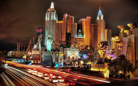 Hd Wallpaper Cityscapes Night Las Vegas Buildings New York City