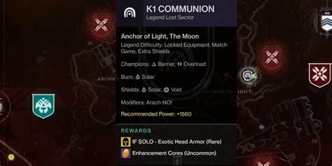 Destiny 2 Legend And Master K1 Communion Lost Sector Guide