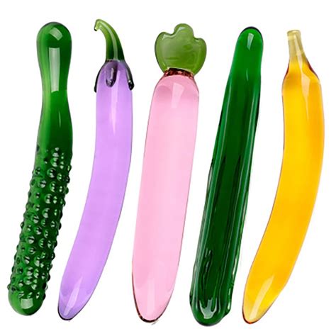 Vegetables Dildo Women Crystal Glass Anus Enlarge Glass Dildo Anal Plug Massage Masturbation