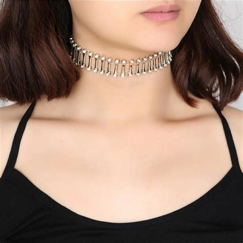 Women Jewelry Choker Collar New Pcs Neck Gold Fashion Necklace Crystal