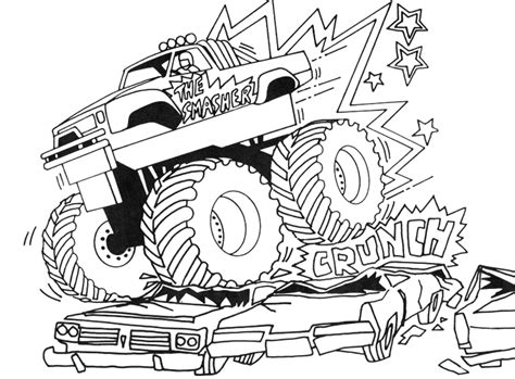 Trucks coloring pages suitable for preschool and kindergarten kids to color. Truck coloring pages monster truck destruction | 1 ...