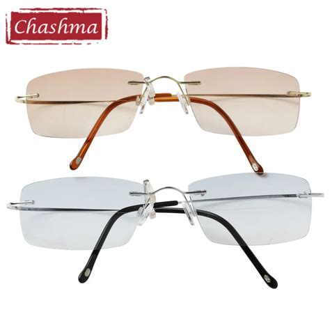 Chashma Brand Quality Frames Women And Men Rimless Frame Titanium