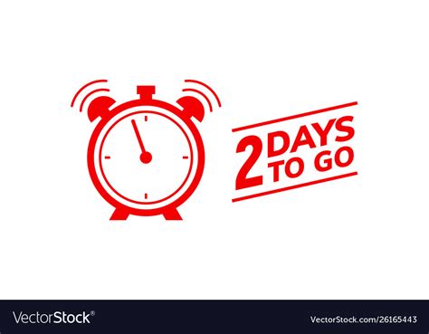 2 Day To Go Last Countdown Icon Two Day Go Sale Vector Image