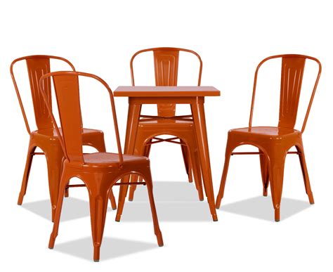 We have the selection you want with the extra space and storage you need. Tolia Metal Bistro Table Set in Orange - Dining Sets ...