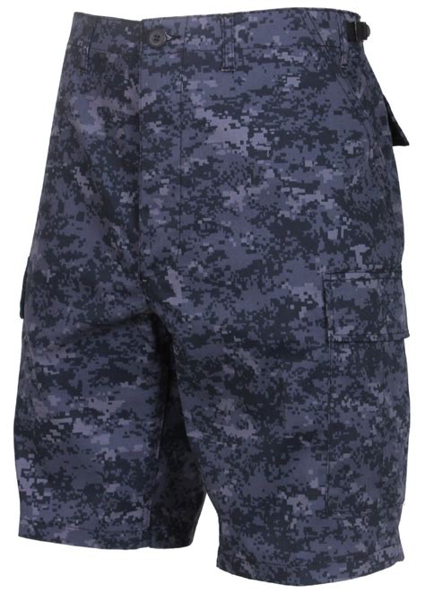 Rothco Mens Black And Midnight Blue Digital Camo Bdu Cargo Uniform Shorts