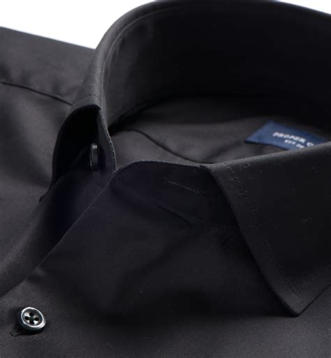 Miles 120s Black Broadcloth Fitted Shirt By Proper Cloth