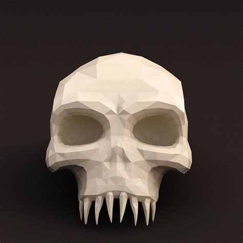 3d Model Low Poly Skull Vr Ar Low Poly Cgtrader