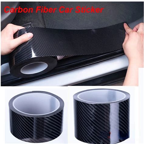 10 7 5 3CM 3D Adesivo De Fibra De Carbono Para Carro Fita Protetora De